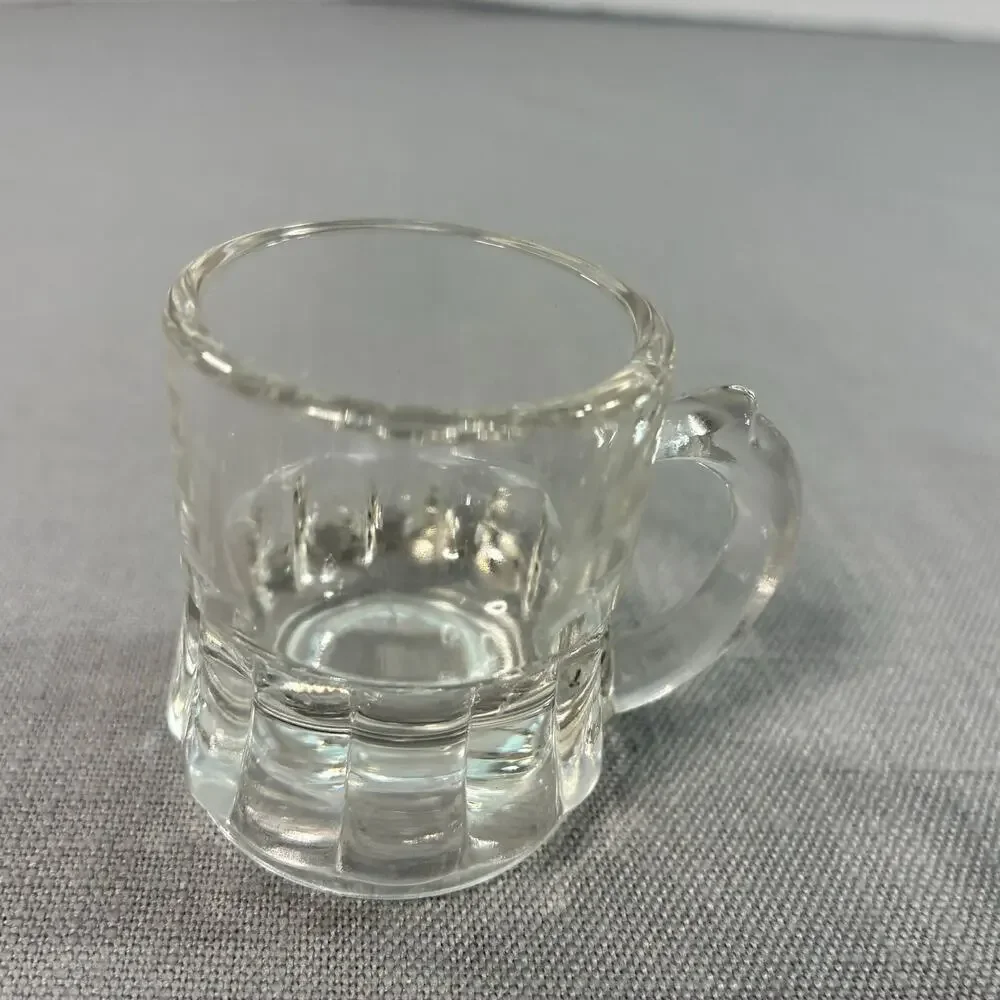 Vintage Libbey Mini Glass Beer Stein Shot Glass 2 Inch Clear Barware Mug USA